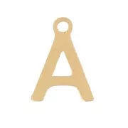 Charm letra alfabeto 7 mm - A - Acero inoxidable 304 Dorado x1
