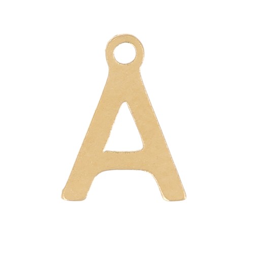 Charm letra alfabeto 7 mm - A - Acero inoxidable 304 Dorado x1