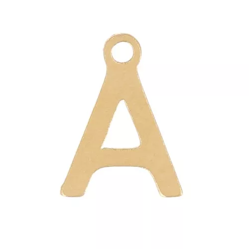 Charm letra alfabeto 7 mm - A - Acero inoxidable 304 Dorado x1