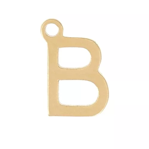 Charm letra alfabeto 7 mm - B - 304 Dorado acero inoxidable x1