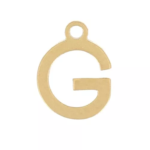 Charm letra alfabeto 7 mm - G - Acero inoxidable 304 Dorado x1