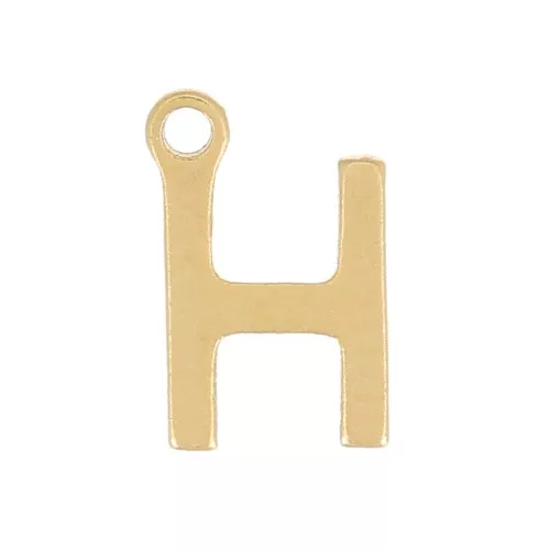 Charm letra del alfabeto 7 mm - H - Acero inoxidable 304 Dorado x1