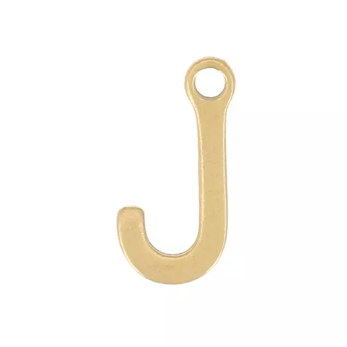 Charm letra alfabeto 7 mm - J - Acero inoxidable 304 Dorado x1