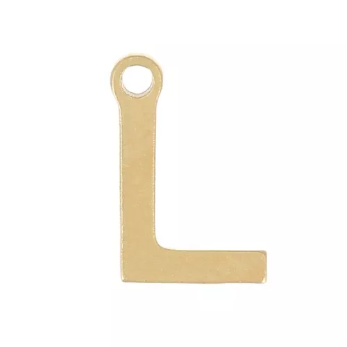 Charm letra alfabeto 7 mm - L - Acero inoxidable 304 Dorado x1