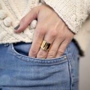 Charm letra alfabeto 7 mm - N - Acero inoxidable 304 Dorado x1