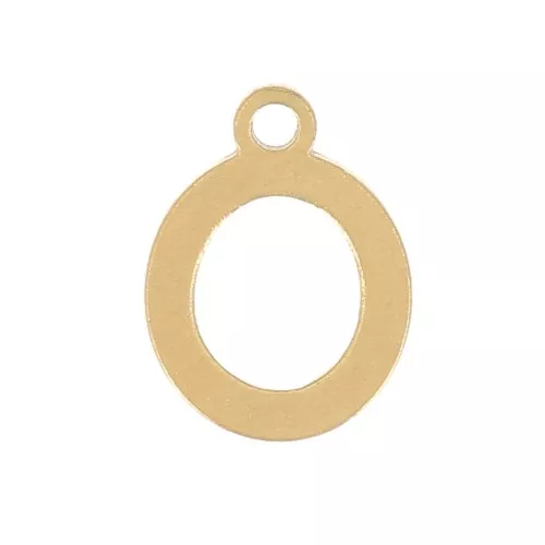 Charm letra alfabeto 7 mm - O - Acero inoxidable 304 Dorado x1
