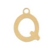 Charm letra alfabeto 7 mm - Q - Acero inoxidable 304 Dorado x1