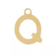 Charm letra alfabeto 7 mm - Q - Acero inoxidable 304 Dorado x1