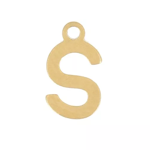 Charm letra alfabeto 7 mm - S - Acero inoxidable 304 Dorado x1