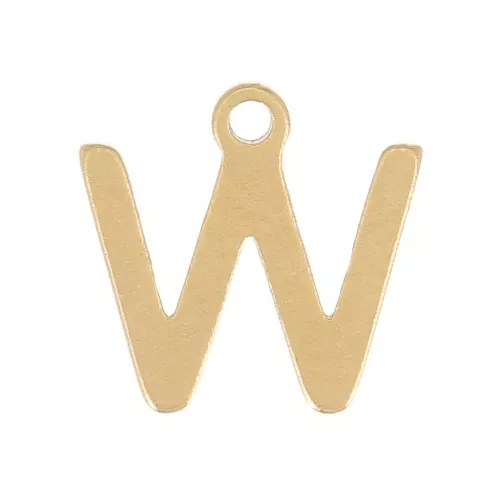 Charm letra alfabeto 7 mm - W - 304 Dorado acero inoxidable x1