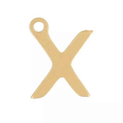 Charm letra alfabeto 7 mm - X - Acero inoxidable 304 Dorado x1