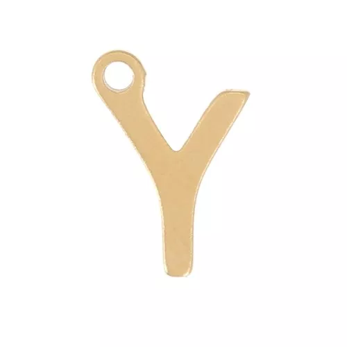 Charm letra alfabeto 7 mm - Y - Acero inoxidable 304 Dorado x1