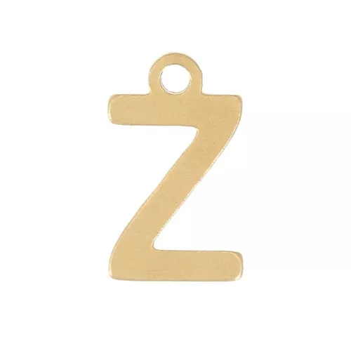 Charm letra alfabeto 7 mm - Z - Acero inoxidable 304 Dorado x1
