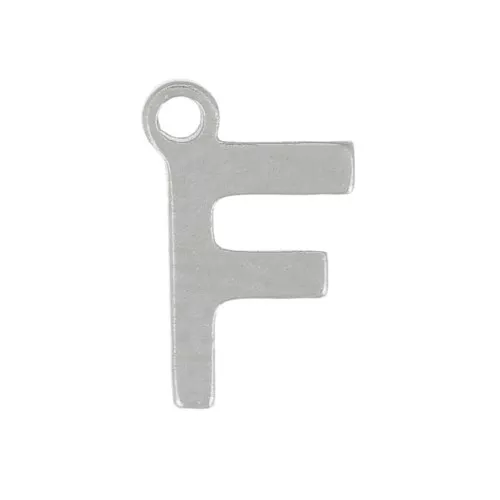 Charm letra alfabeto 7 mm - F - Acero inoxidable 304 x1
