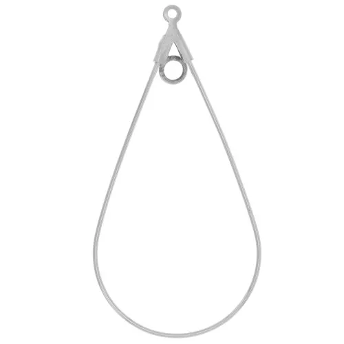 Colgador para pendientes de gota 44x23 mm - Acero inoxidable 316L x2