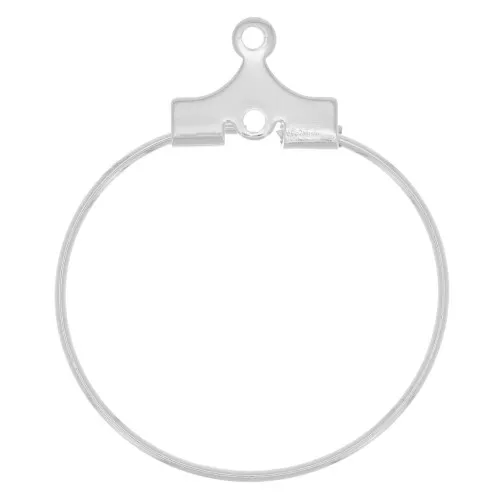 Soportes para pendientes - Pendientes para decorar 21 mm - Acero inoxidable chapado en plata 316L x2