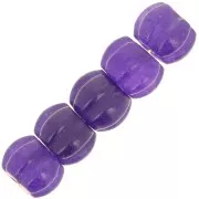 Cuenta de gema de color calabaza de 8 mm - Calcedonia violeta oscuro x1