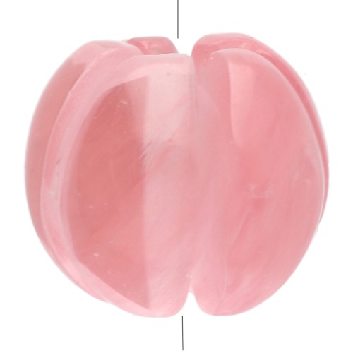 Cuenta de color calabaza de 8,5 mm de piedra preciosa teñida - Calcedonia rosa x1