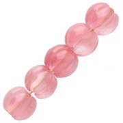 Cuenta de color calabaza de 8,5 mm de piedra preciosa teñida - Calcedonia rosa x1