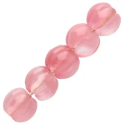 Cuenta de color calabaza de 8,5 mm de piedra preciosa teñida - Calcedonia rosa x1