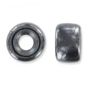 Cuentas con agujero grande - Pony Beads 6 mm - Preciosa - Jet Hematite x15