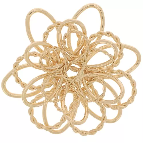 Colgante flor hueca en relieve 27 mm - Dorado x1
