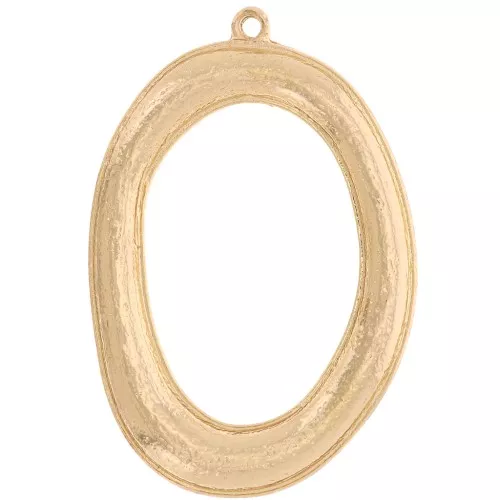 Colgante ovalado de textura curva irregular 43x29 mm - Dorado x1