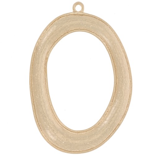 Colgante ovalado irregular curvado texturado 43x29 mm - Dorado satinado x1