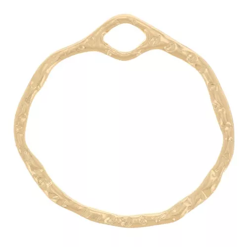 Colgante círculo irregular martillado 22 mm - Dorado x1