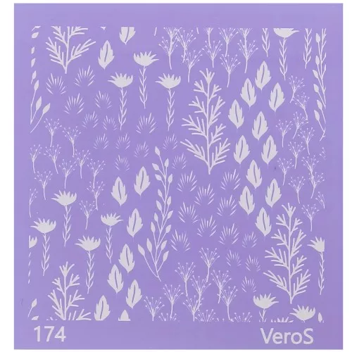 Serigrafía VeroS para arcilla polimérica 90x90 mm - Dibujo de hojas n°174 x1