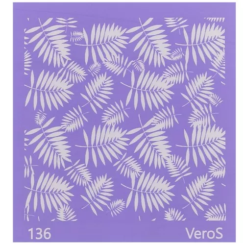 Serigrafía VeroS para arcilla polimérica 90x90 mm - Motivo follaje n°136 x1