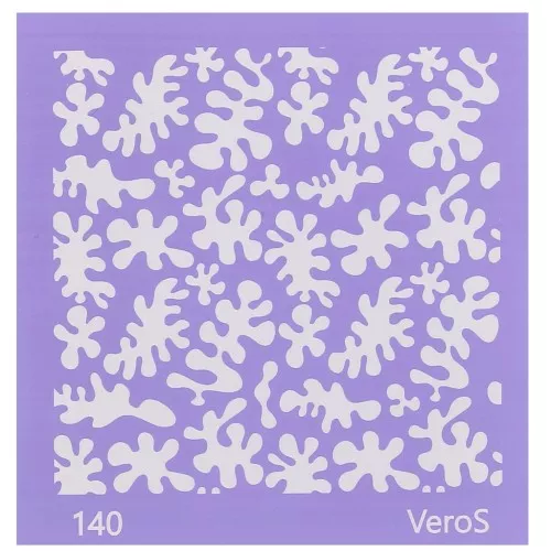 Serigrafía VeroS para arcilla polimérica 90x90 mm - Motivo alga grande n°140 x1