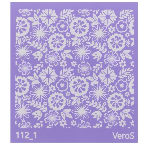 Serigrafía VeroS para arcilla polimérica 90x90 mm - Diseño floral n°112_1 x1