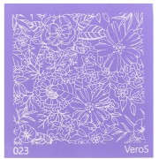 Serigrafía VeroS para arcilla polimérica 90x90 mm - Motivo floral 1 n°023 x1