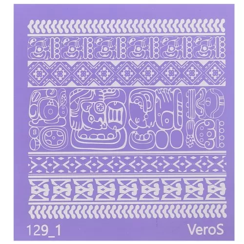 Serigrafía VeroS para arcilla polimérica 90x90 mm - motivo azteca n°129_1 x1