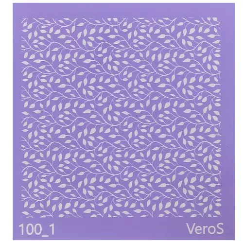 Serigrafía VeroS para arcilla polimérica 90x90 mm - Motivo follaje 2 n°100_1 x1