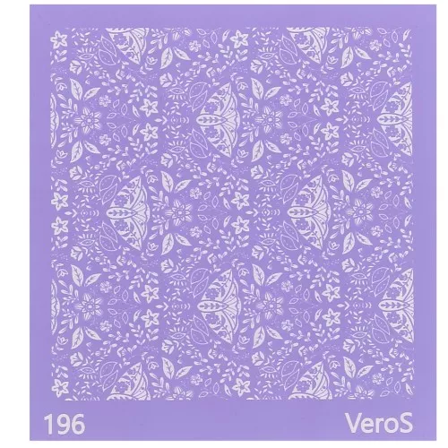Serigrafía VeroS para arcilla polimérica 90x90 mm - Mariposas y flores n°196 x1
