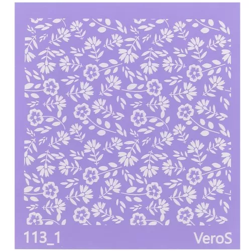 Serigrafía VeroS para arcilla polimérica 90x90 mm - Motivo floral 2 n°113_1 x1
