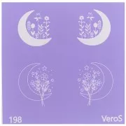 Serigrafía VeroS para arcilla polimérica 80x80 mm - Semiluna floreada n°198 x1