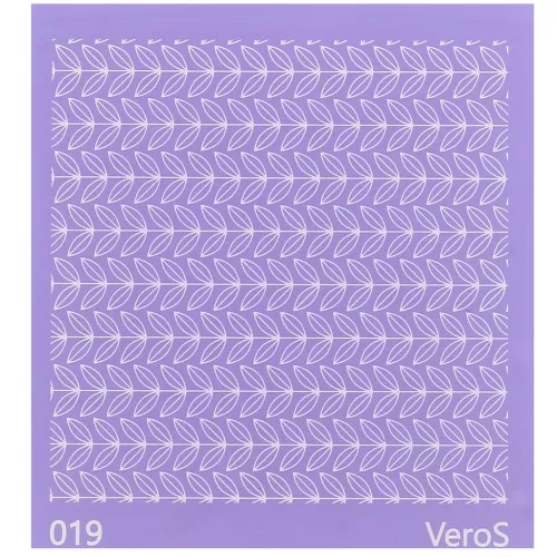 Serigrafía VeroS para arcilla polimérica 90x90 mm - Patrón de hojas pequeñas n°019 x1