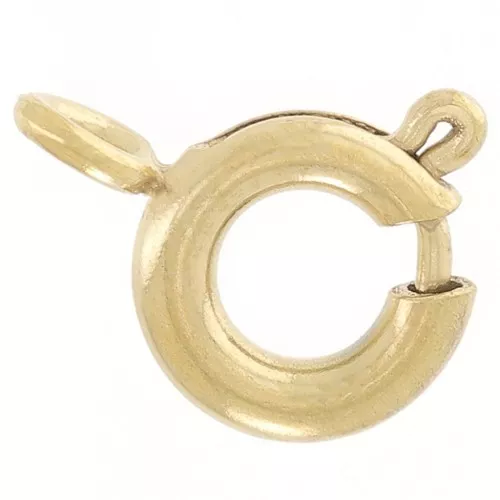 Cierre de resorte de 6 mm con anillo cerrado - Acero inoxidable 304L Dorado x1