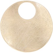 Colgante redondo irregular estriado 45 mm - Oro satinado x1|raw }}