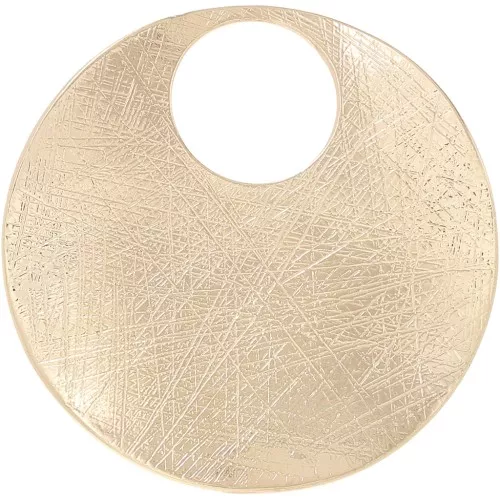 Colgante redondo irregular estriado 45 mm - Oro satinado x1