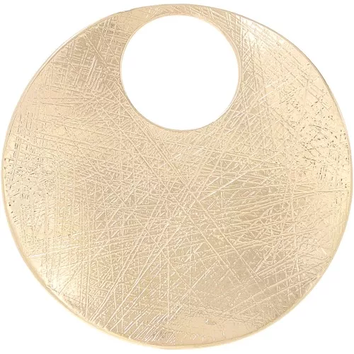 Colgante redondo irregular estriado 45 mm - Oro x1