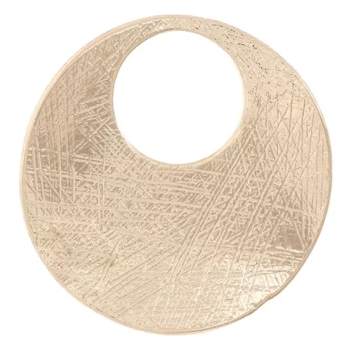 Colgante redondo irregular estriado 24 mm - Oro satinado x1