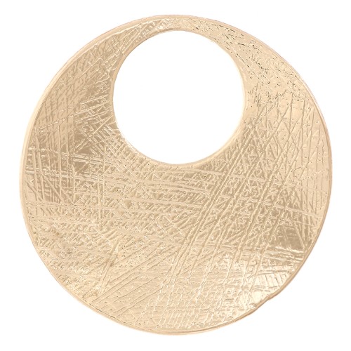 Colgante estriado irregular redondo 24 mm - Oro x1