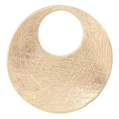 Colgante estriado irregular redondo 24 mm - Oro x1
