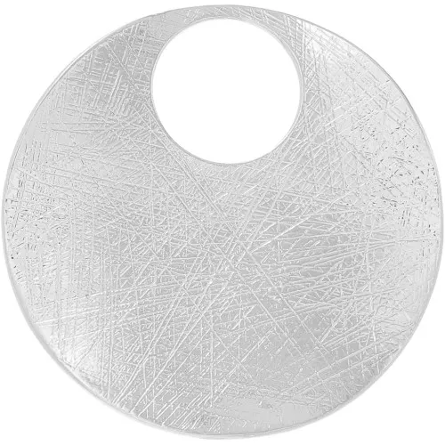 Colgante redondo irregular estriado 45 mm - Rodio x1