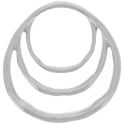 Colgante 3 círculos irregulares 30x29 mm - Rodio x1