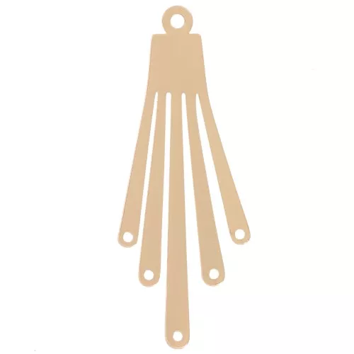 Colgante candelabro con flecos 45,5x17 mm - Oro x1